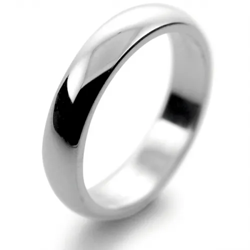 D Shaped Palladium Heavy 4mm Wedding Band